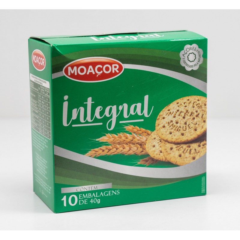 Bolacha Integral 400g - Moaçor (10 embalagens de 40g)