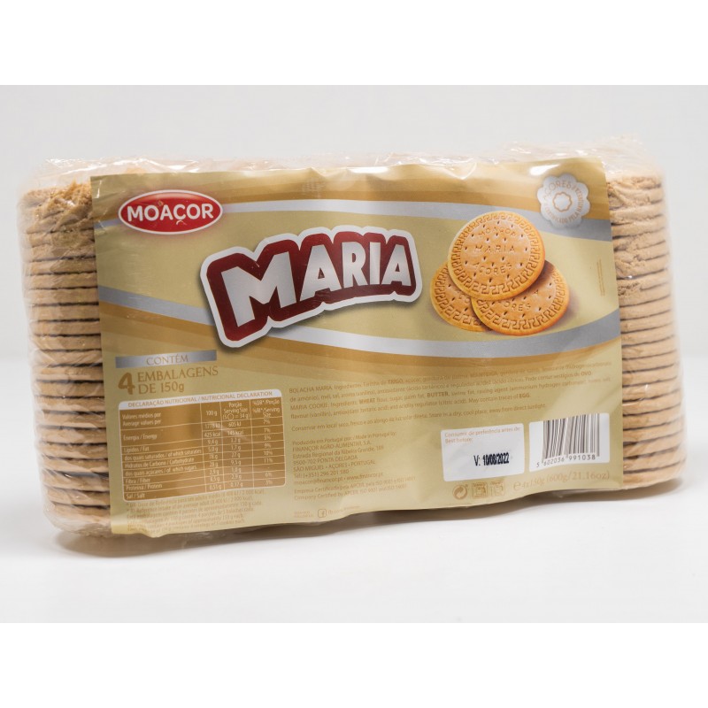 Bolacha Maria - Moaçor - 4 embalagens de 150g